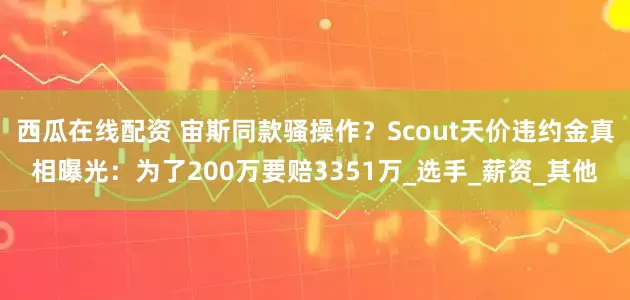 西瓜在线配资 宙斯同款骚操作？Scout天价违约金真相曝光：为了200万要赔3351万_选手_薪资_其他