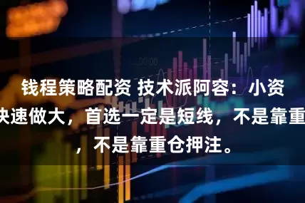 钱程策略配资 技术派阿容：小资金想要快速做大，首选一定是短线，不是靠重仓押注。